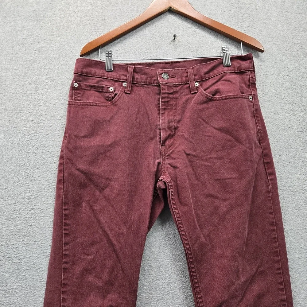 Levi's 511 Men Jeans 34X32 Burgundy Denim Slim Fit 29